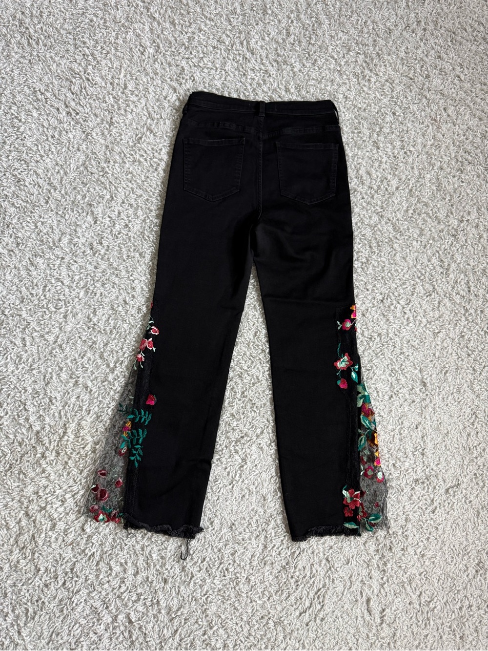 Free People high rise embroidered lace flare jeans Sz 28 - Picture 9 of 10